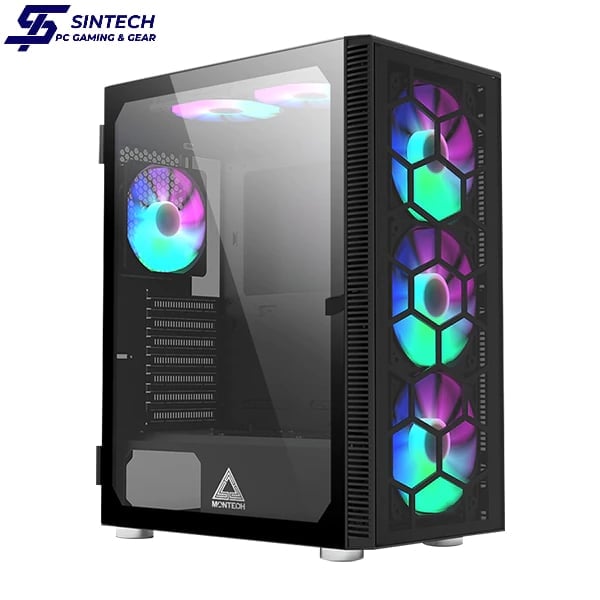 Vỏ Case Montech X3 Glass ATX/M-ATX/ITX Đen Kèm Fan