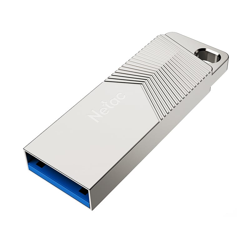 USB Netac UM1 128GB Pearl Nickel (USB 3.2, Flash Drive, 150MB/s)