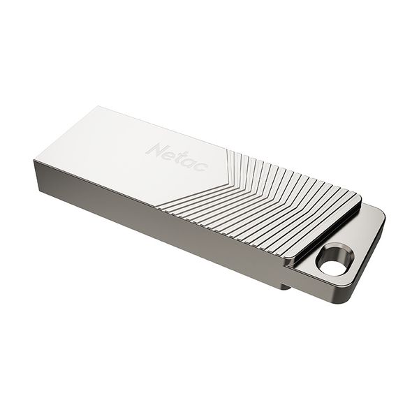 USB Netac UM1 128GB Pearl Nickel (USB 3.2, Flash Drive, 150MB/s)