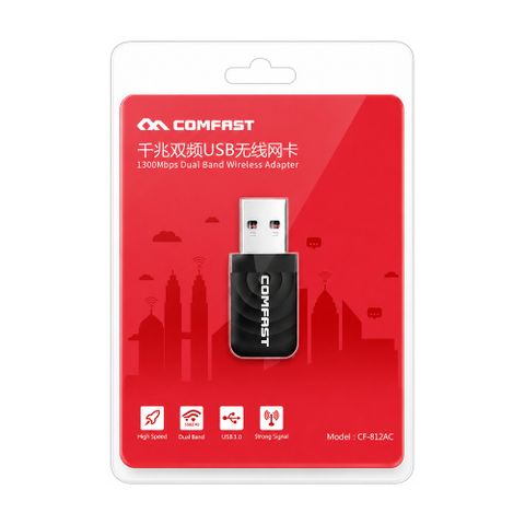 USB WiFi Comfast CF-812AC 1300Mbps (2.4GHz/5GHz)
