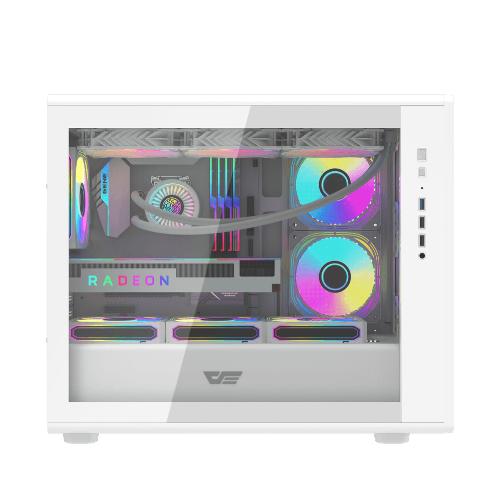 Vỏ Case DARKFLASH DB460M Trắng Sẵn 4Fan