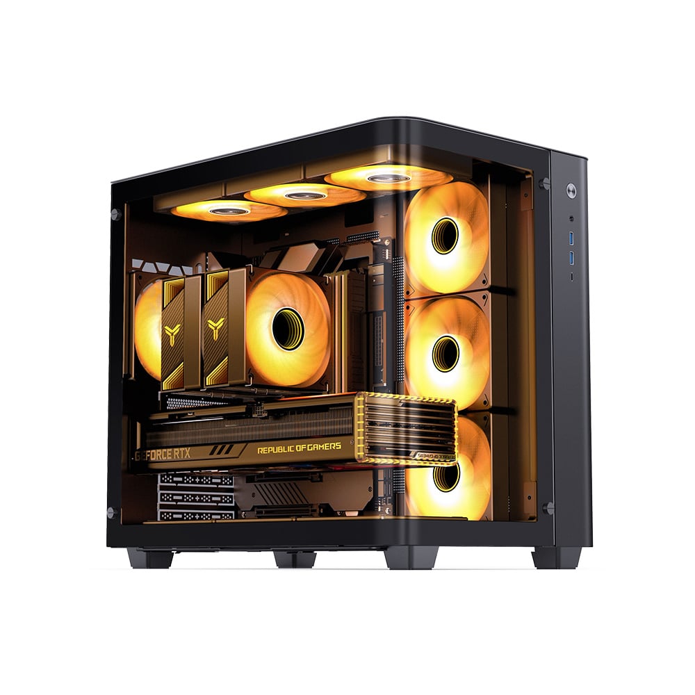 Vỏ case Jonsbo TK-3 Black (ATX,Mid Tower,Màu Đen,Kính Cong)