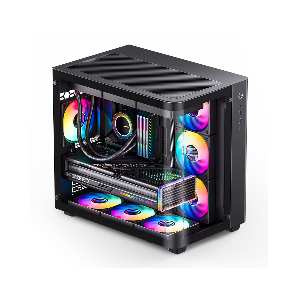 Vỏ case Jonsbo TK-3 Black (ATX,Mid Tower,Màu Đen,Kính Cong)