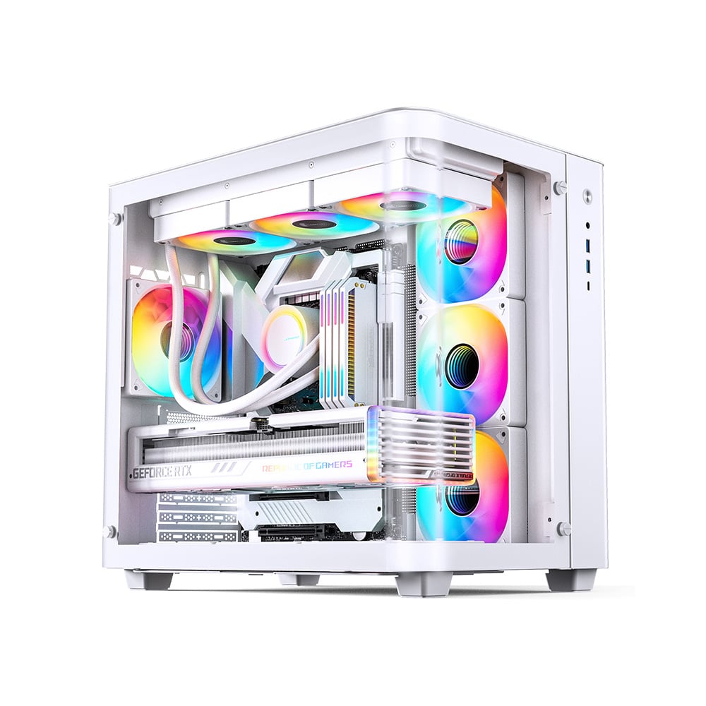 Vỏ case Jonsbo TK-3 White (ATX,Mid Tower,Màu Trắng,Kính Cong)