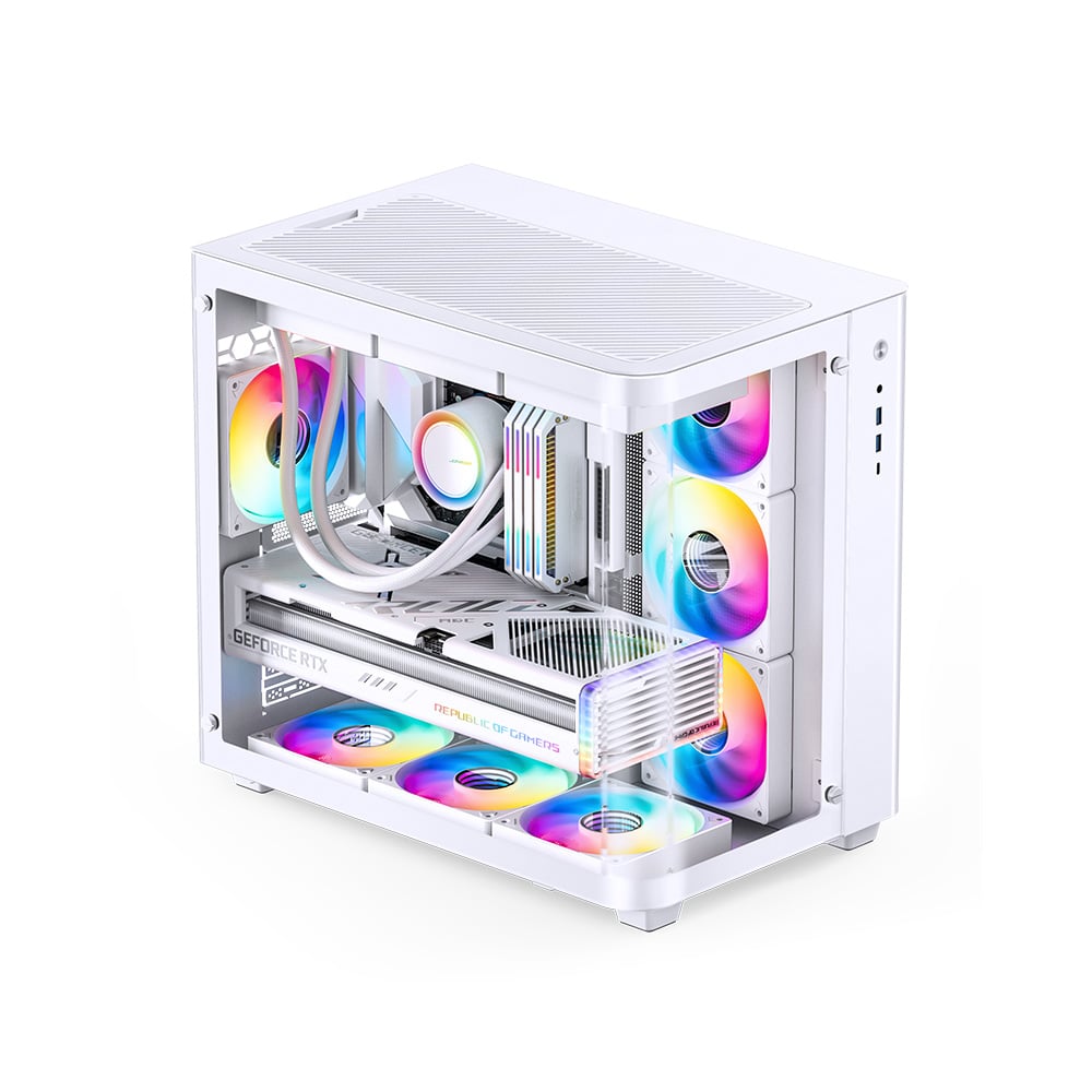 Vỏ case Jonsbo TK-3 White (ATX,Mid Tower,Màu Trắng,Kính Cong)
