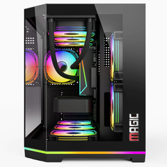 Vỏ Case MAGIC GM-08L PRO M-ATX, SẴN DẢI LED RGB OR ARGB Đen