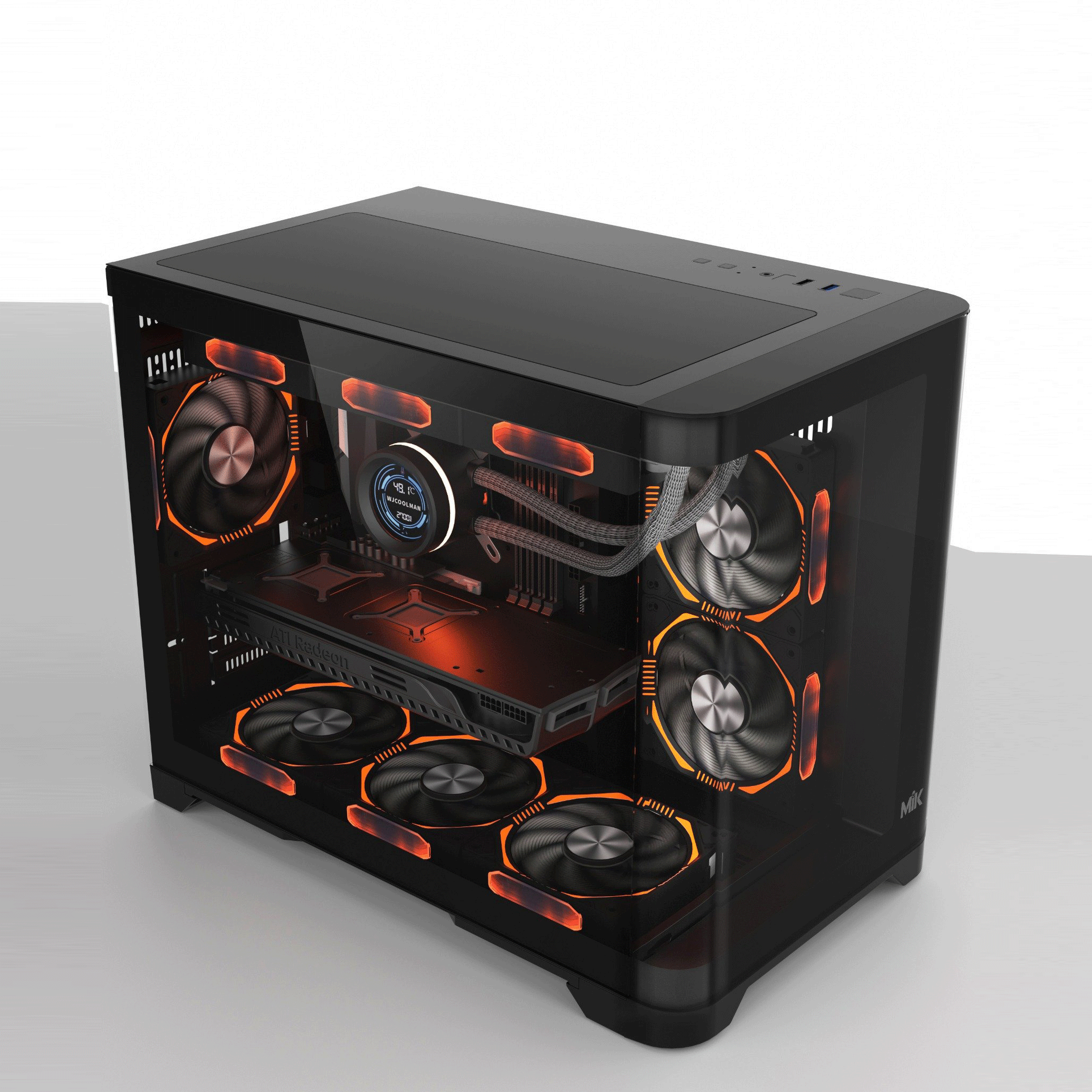 Vỏ Case MIK Focalors ATX / Micro-ATX / Mini-ITX Không Kèm Fan Đen