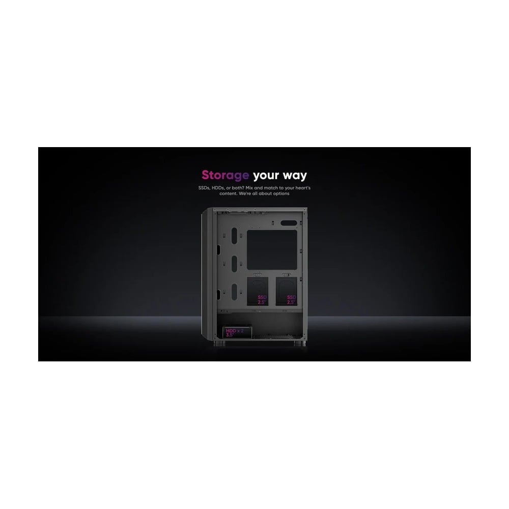 Vỏ Case 1STPLAYER H6 ATX/M-ATX Đen