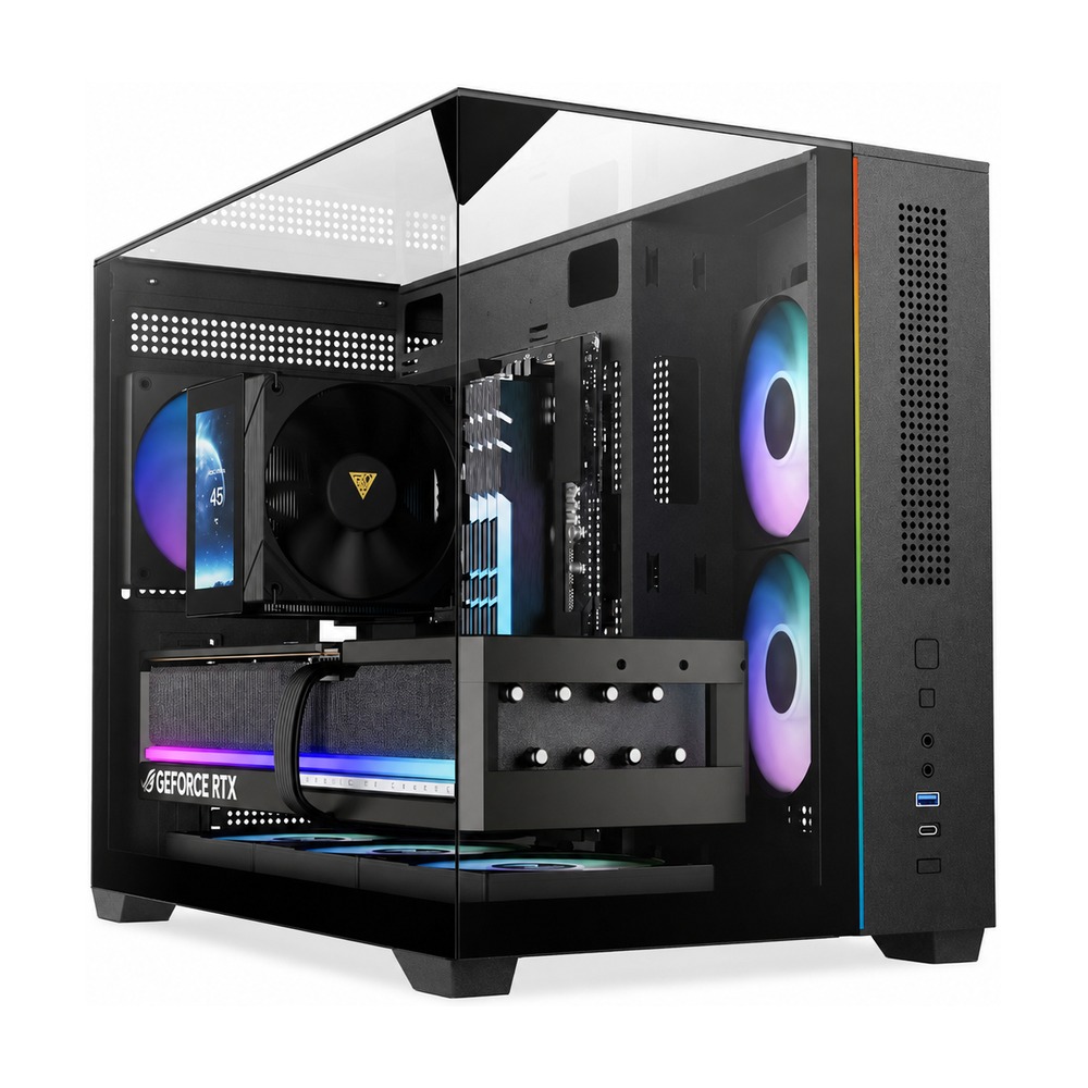 Vỏ Case Gamdias ATLAS M3M M-ATX Đen Sẵn 3 Fan ARGB