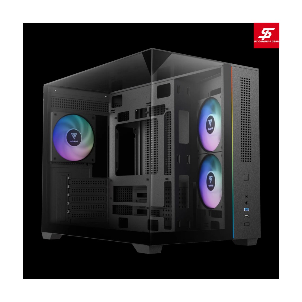 Vỏ Case Gamdias ATLAS M3M M-ATX Đen Sẵn 3 Fan ARGB