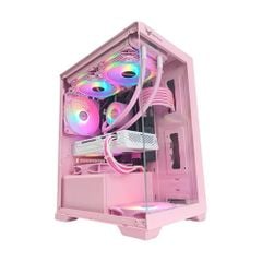 Vỏ Case Centaur Lumix M-ATX Hồng Kèm 3 Fan RGB