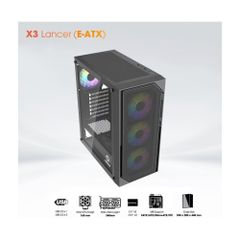 Vỏ Case Cooler Plus X3 Lancer(Sẵn 3 Fan) - Black