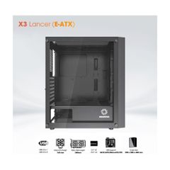 Vỏ Case Cooler Plus X3 Lancer(Sẵn 3 Fan) - Black