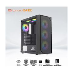 Vỏ Case Cooler Plus X3 Lancer(Sẵn 3 Fan) - Black