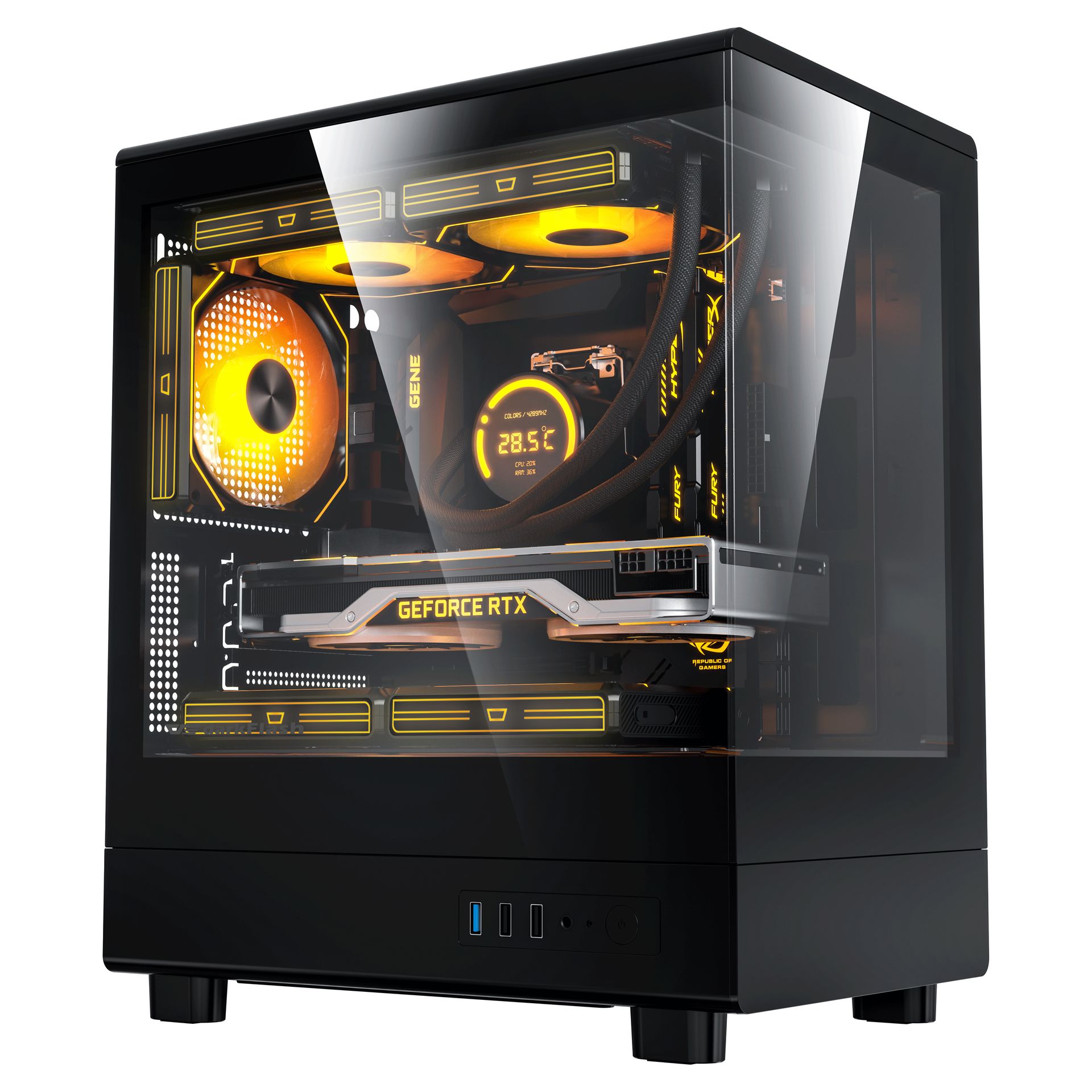 Vỏ Case DARKFLASH DB330M M-ATX Đen GLASS cận cảnh Vỏ Case DARKFLASH DB330M M-ATX Đen GLASS cận cảnh