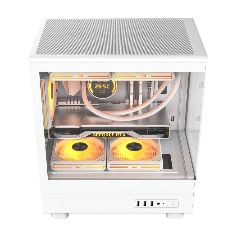 Vỏ Case darkFlash DB330M Glass M-ATX/ITX Trắng