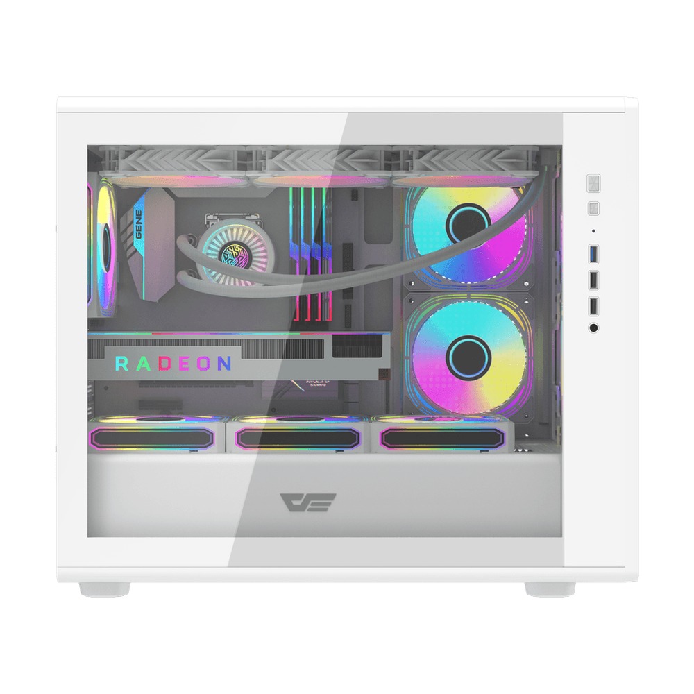 Vỏ Case DARKFLASH DB460M Trắng Sẵn 4Fan