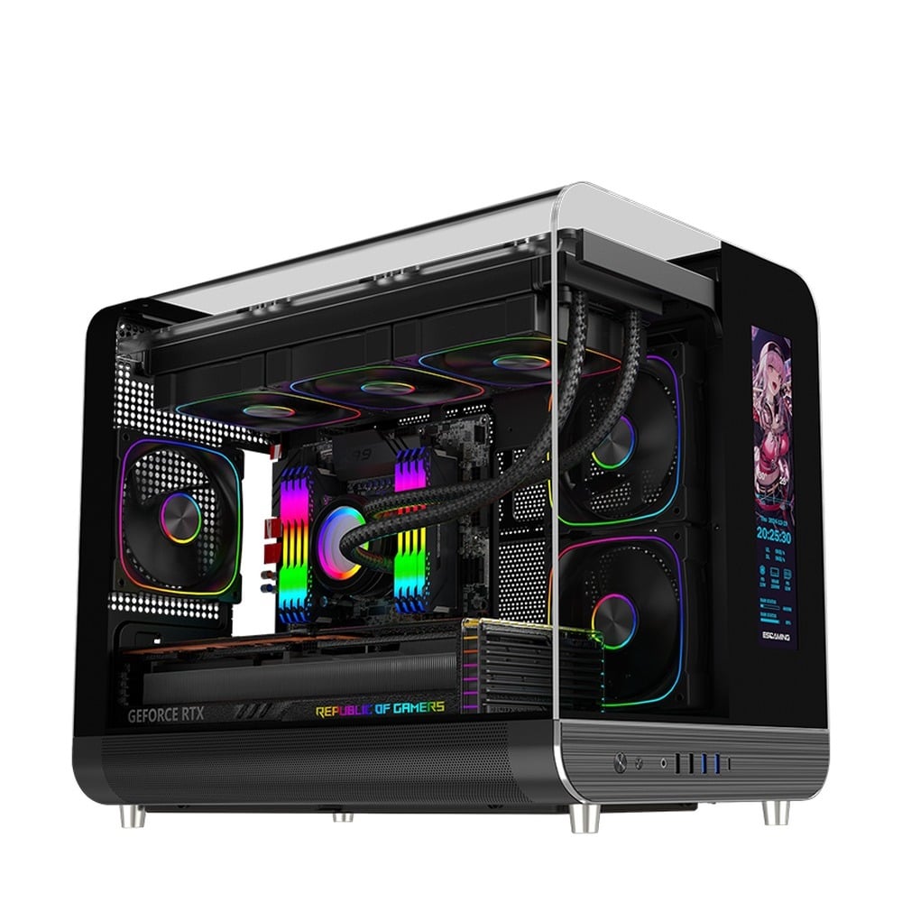 Vỏ Case ESGASMING Aircraft 007 Ultra-Cool Display (Sẵn 3 Fan + Hub ARGB )