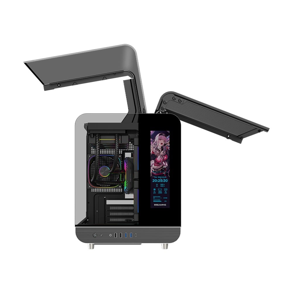 Vỏ Case ESGASMING Aircraft 007 Ultra-Cool Display (Sẵn 3 Fan + Hub ARGB )