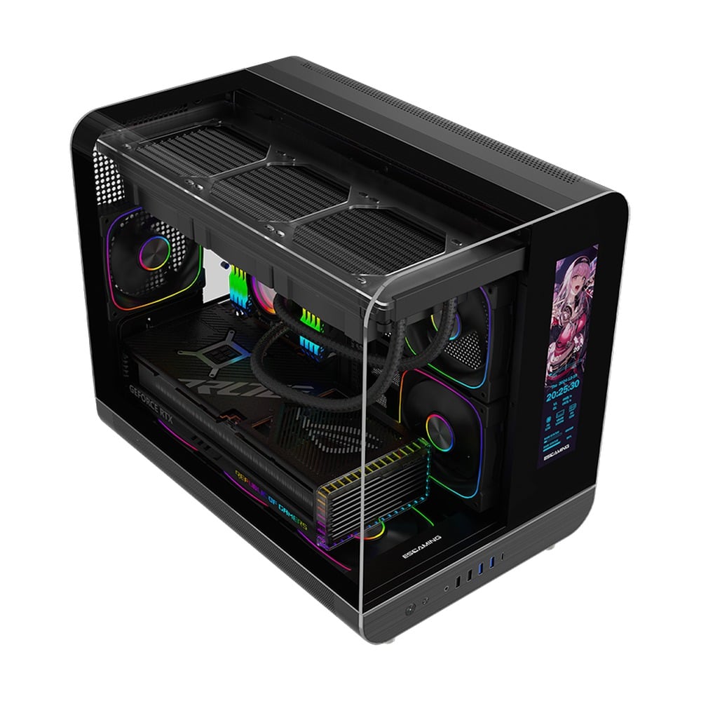 Vỏ Case ESGASMING Aircraft 007 Ultra-Cool Display (Sẵn 3 Fan + Hub ARGB )
