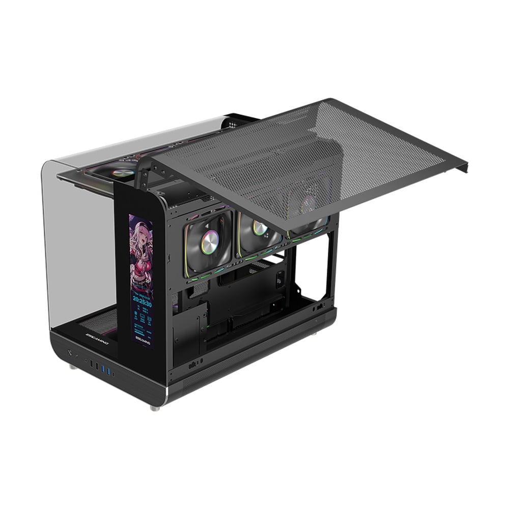 Vỏ Case ESGASMING Aircraft 007 Ultra-Cool Display (Sẵn 3 Fan + Hub ARGB )