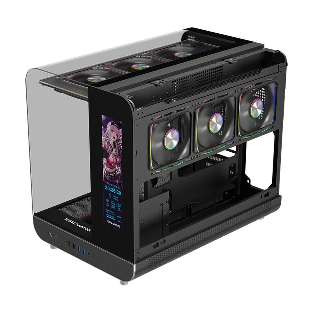 Vỏ Case ESGASMING Aircraft 007 Ultra-Cool Display (Sẵn 3 Fan + Hub ARGB )