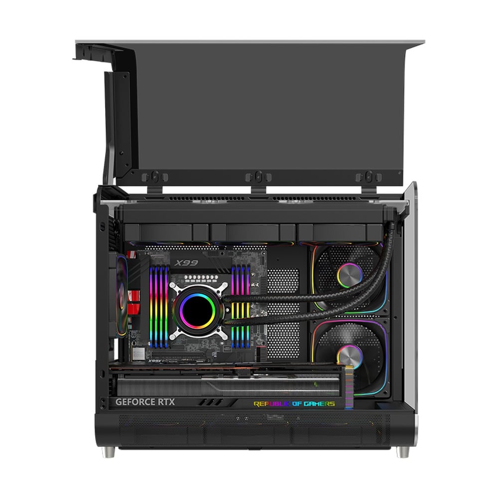 Vỏ Case ESGASMING Aircraft 007 Ultra-Cool Display (Sẵn 3 Fan + Hub ARGB )