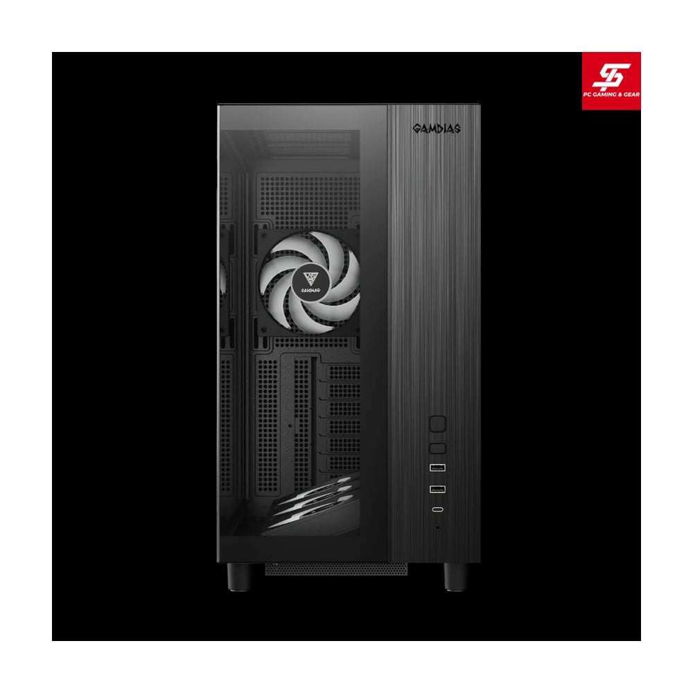 Vỏ Case Gamdias ATLAS M4 ATX Đen Sẵn 4 Fan ARGB