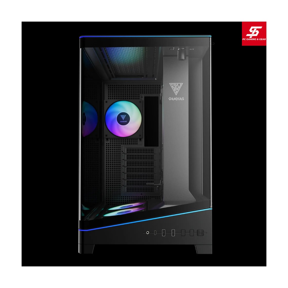 Vỏ Case Gamdias ATLAS P6 CG ATX Đen Sẵn 4 Fan ARGB