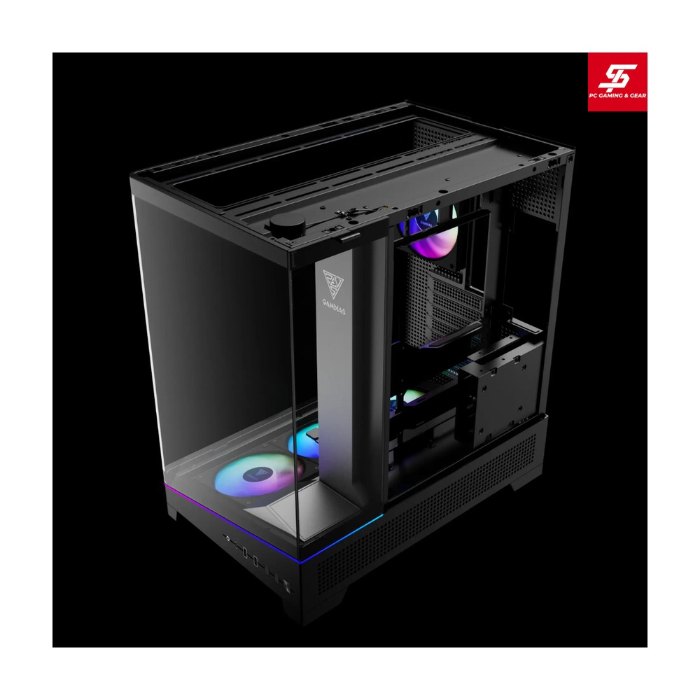 Vỏ Case Gamdias ATLAS P6 CG ATX Đen Sẵn 4 Fan ARGB