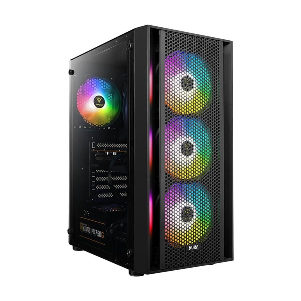Vỏ Case Gamdias Aura GC2 Đen Kèm 4 Fan ARGB