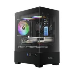Vỏ Case GAMDIAS AURA GC9M ELITE sẵn 3 Fan ARGB Đen