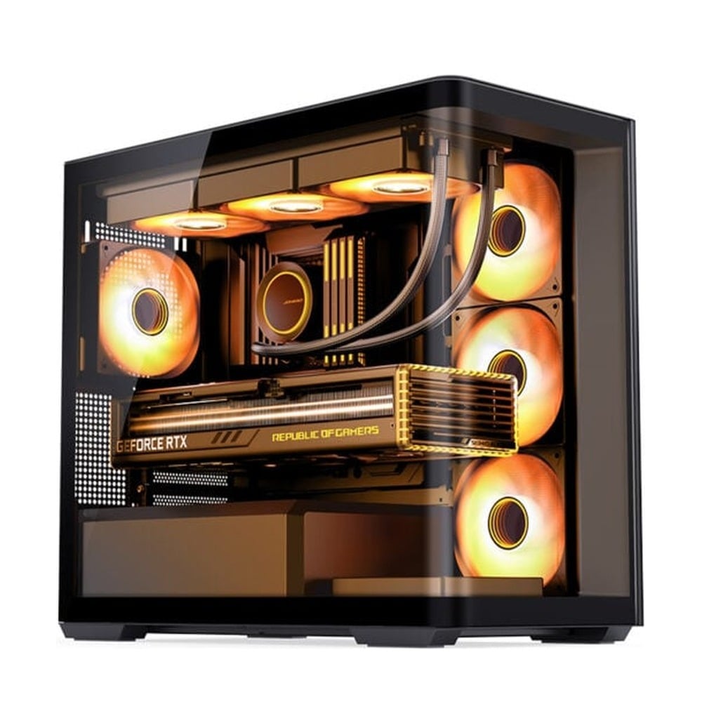 Vỏ Case Jonsbo D300 M-ATX Đen Kính Cong
