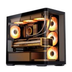 Vỏ Case Jonsbo D300 M-ATX Đen Kính Cong