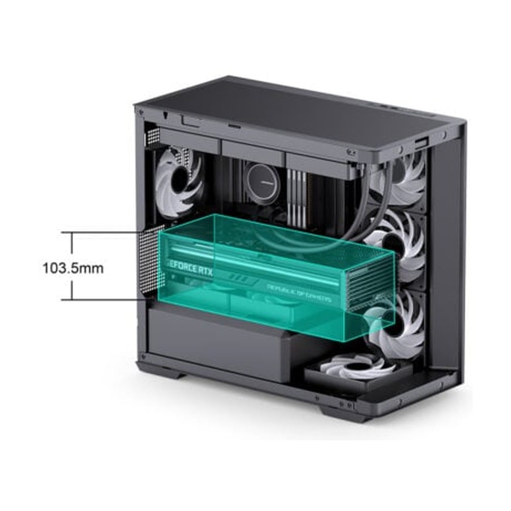Vỏ Case Jonsbo D300 M-ATX Đen Kính Cong