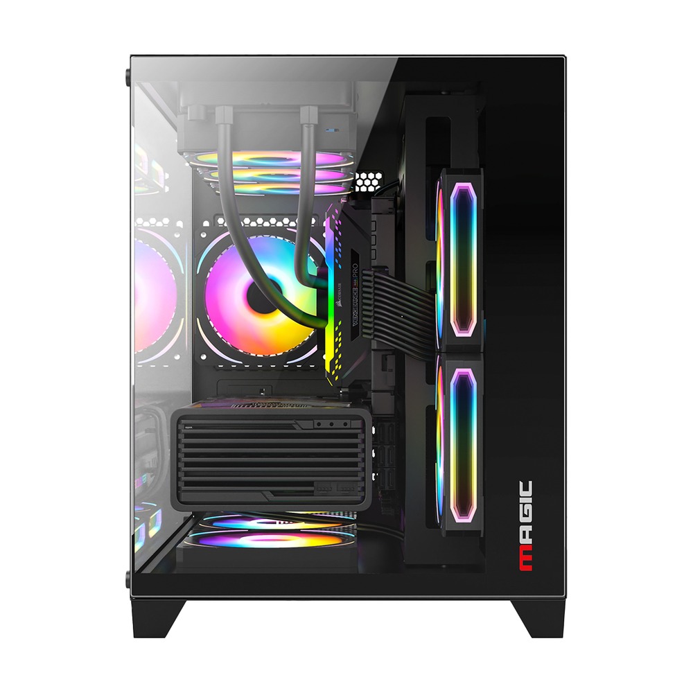 Vỏ Case Magic Aqua M Ultra Pro Full Micro ATX/AIO 360 Top Đen