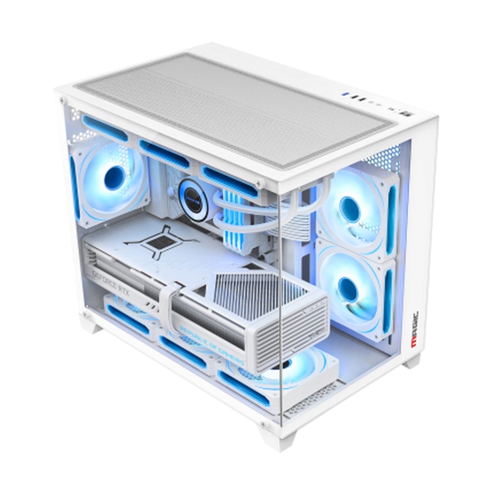 Vỏ Case Magic Aqua M Ultra Pro Full Micro ATX/AIO 360 Top Trắng