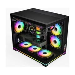 Vỏ Case MAGIC GM-06L PRO M-ATX, SẴN DẢI LED RGB OR ARGB Đen