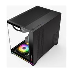 Vỏ Case MAGIC GM-06L PRO M-ATX, SẴN DẢI LED RGB OR ARGB Đen