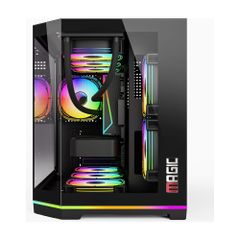 Vỏ Case MAGIC GM-08L PRO M-ATX, SẴN DẢI LED RGB OR ARGB Đen