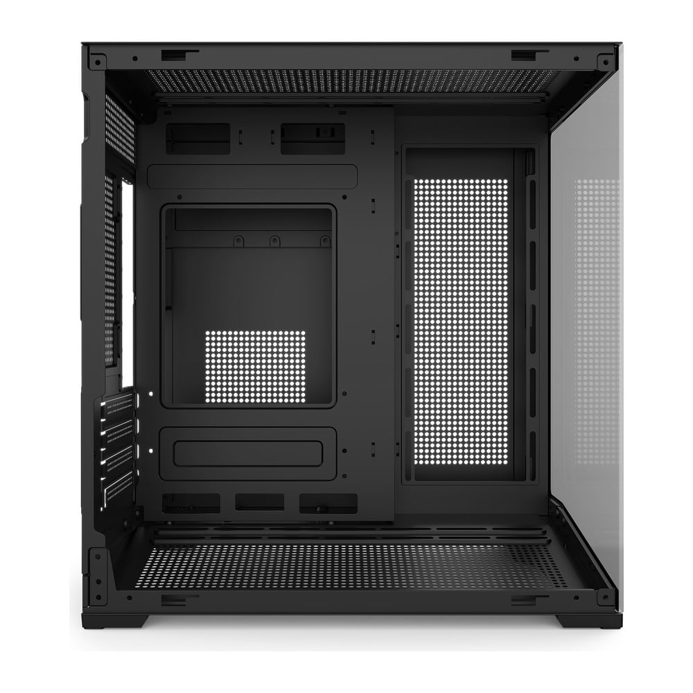 Magic Zero Plus đen vỏ trống nhìn qua kính, khay mainboard