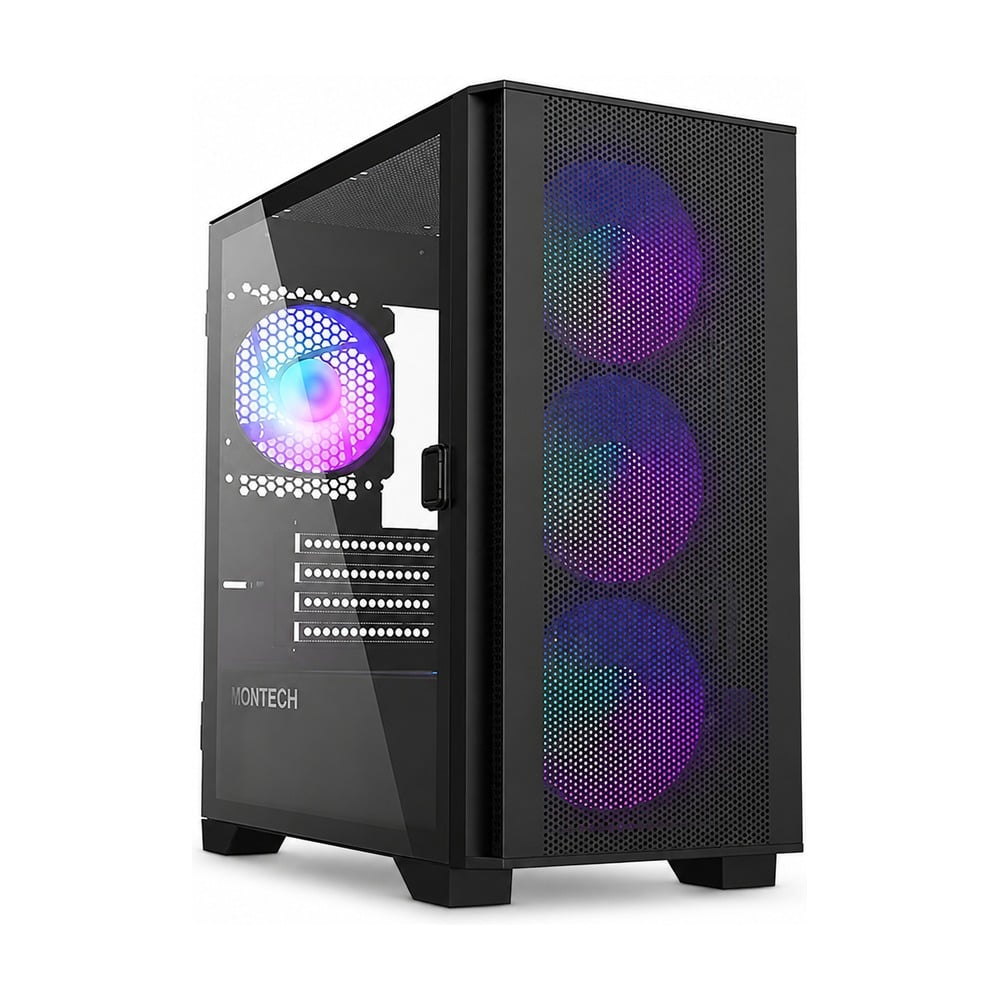Vỏ Case Montech Air 100 ARGB M-ATX/Mid Tower Đen Kèm 4 Fan ARGB