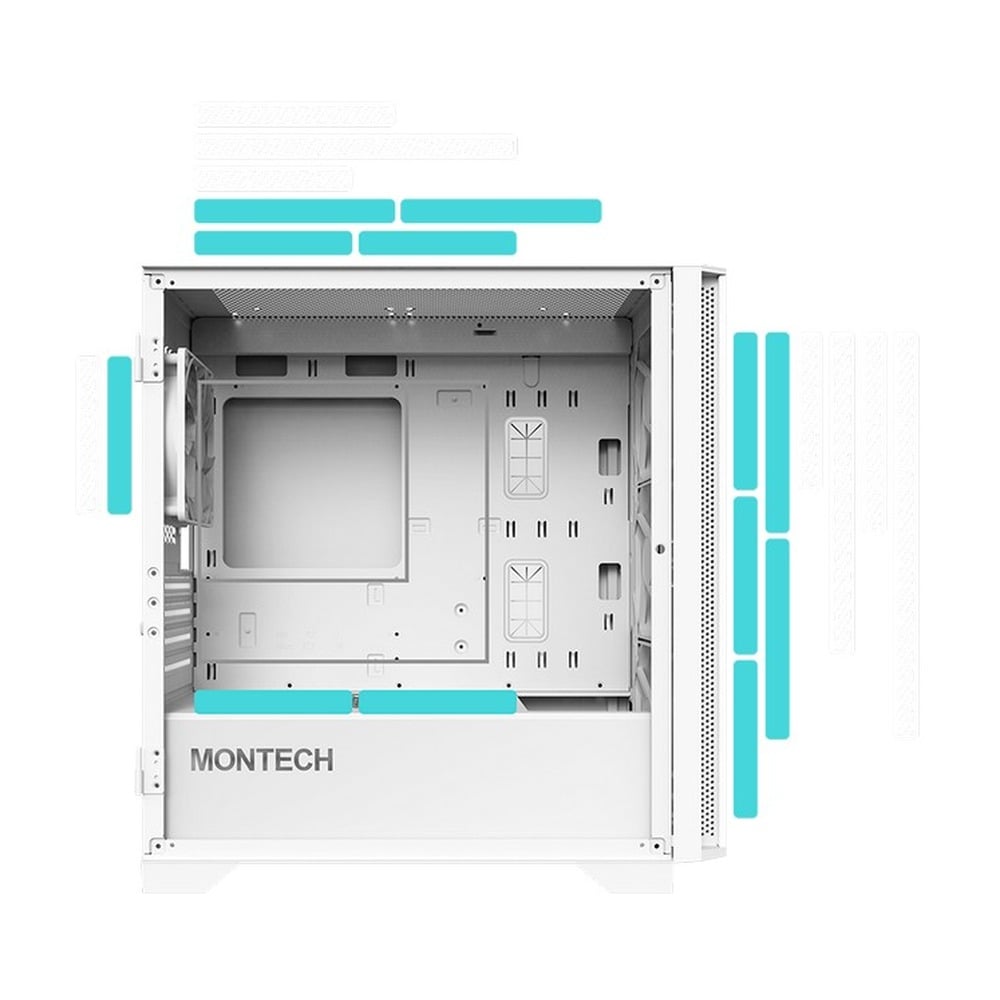 Vỏ Case Montech Air 100 Lite M-ATX/ITX Trắng