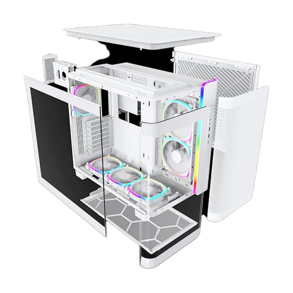 Vỏ Case Montech King 95 ATX/M-ATX/ITX Trắng Sẵn 6 Fan ARGB