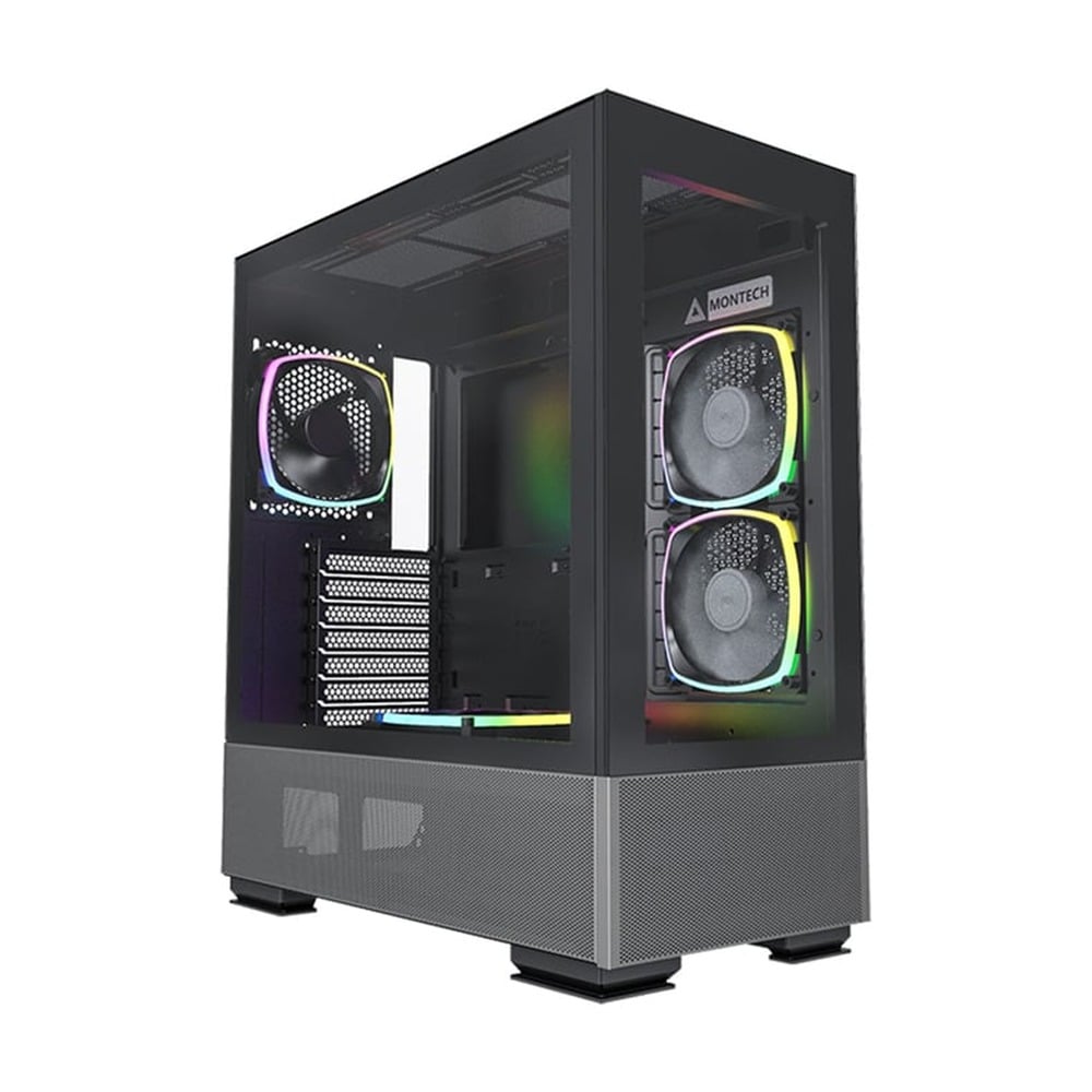 Vỏ Case MONTECH SKY TWO ATX/Mid Tower Đen Kèm sẵn 4 Fan RGB