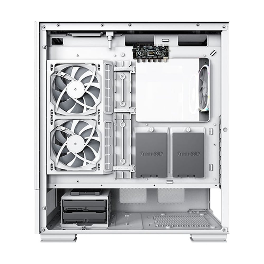 Vỏ Case MONTECH SKY TWO ATX/Mid Tower Trắng Kèm sẵn 4 Fan RGB