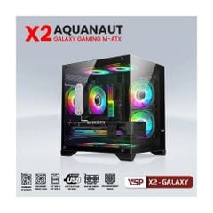 Vỏ Case VSP Aquanaut Pro Gaming X2 Galaxy M-ATX/ITX Đen
