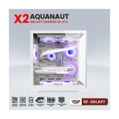Vỏ Case VSP Aquanaut Pro Gaming X2 Galaxy M-ATX/ITX Trắng