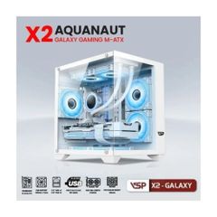 Vỏ Case VSP Aquanaut Pro Gaming X2 Galaxy M-ATX/ITX Trắng