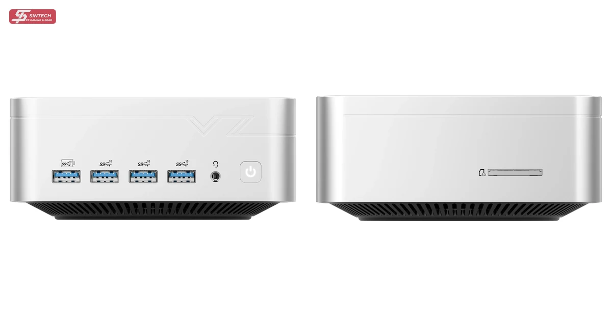 Máy tính mini VZMore AX9 Max nhìn trước và nhìn nghiêng